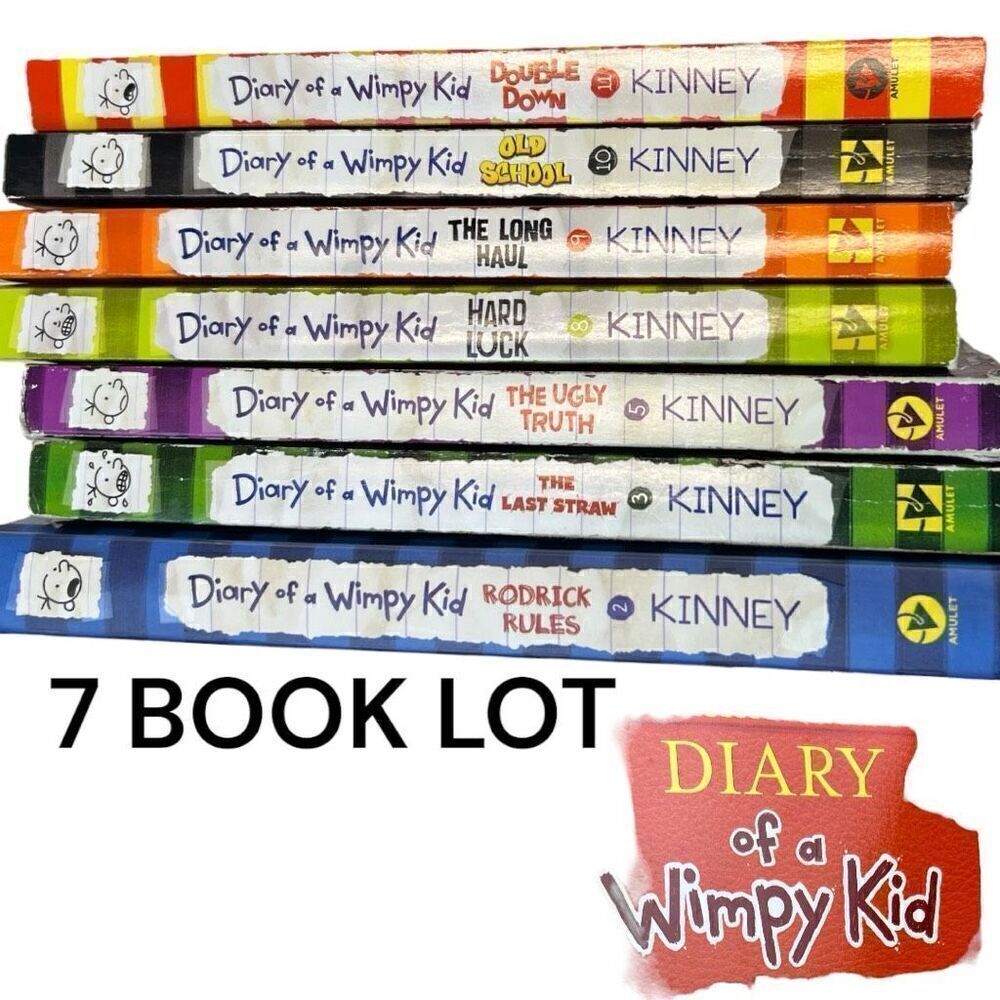 Diary of a Wimpy Kid Series Books Collection Jeff Kinney Lot of 7 Paperback